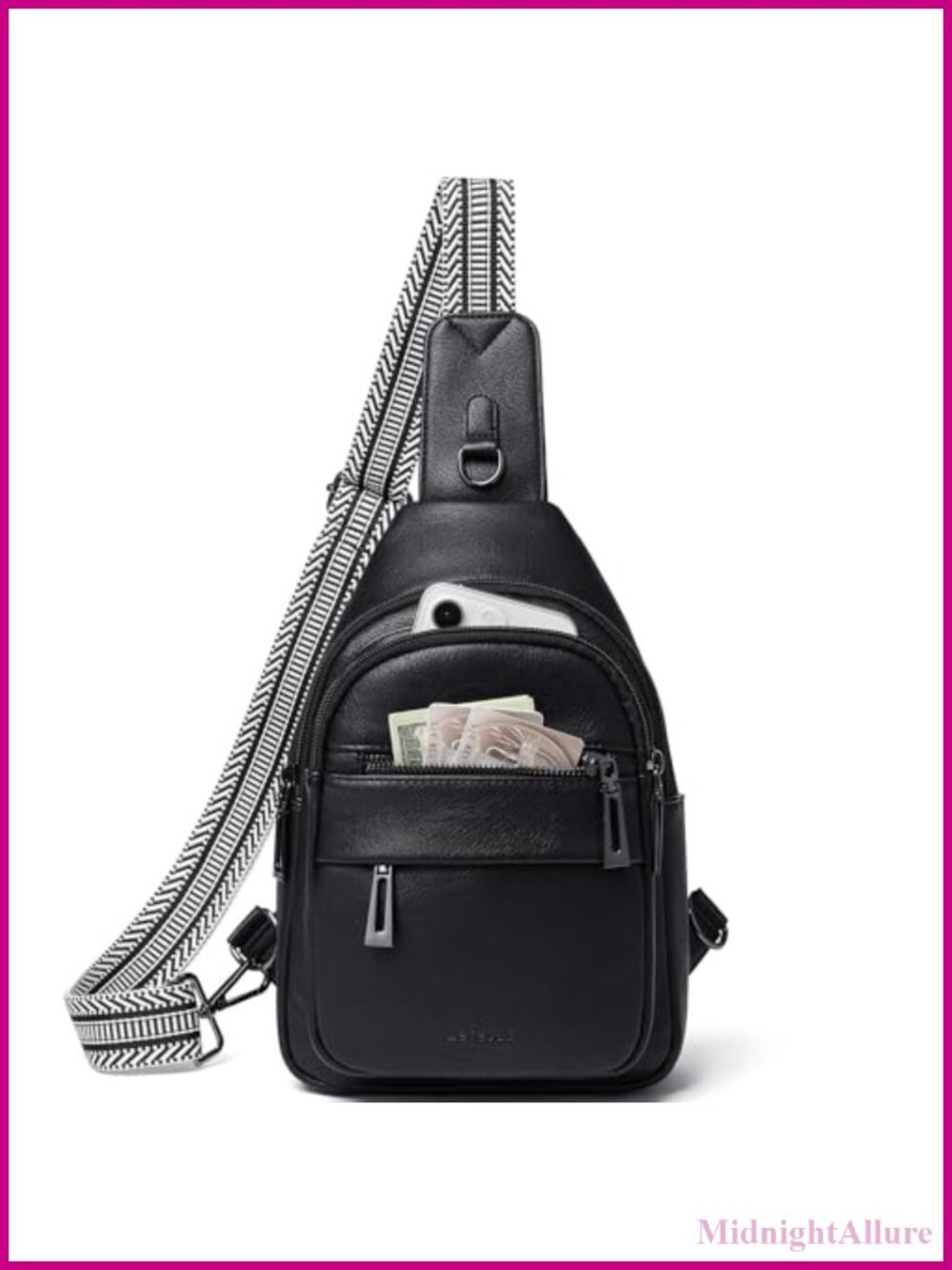 Vegan Leather Sling Bag Crossbody Anti Theft Fanny Pack